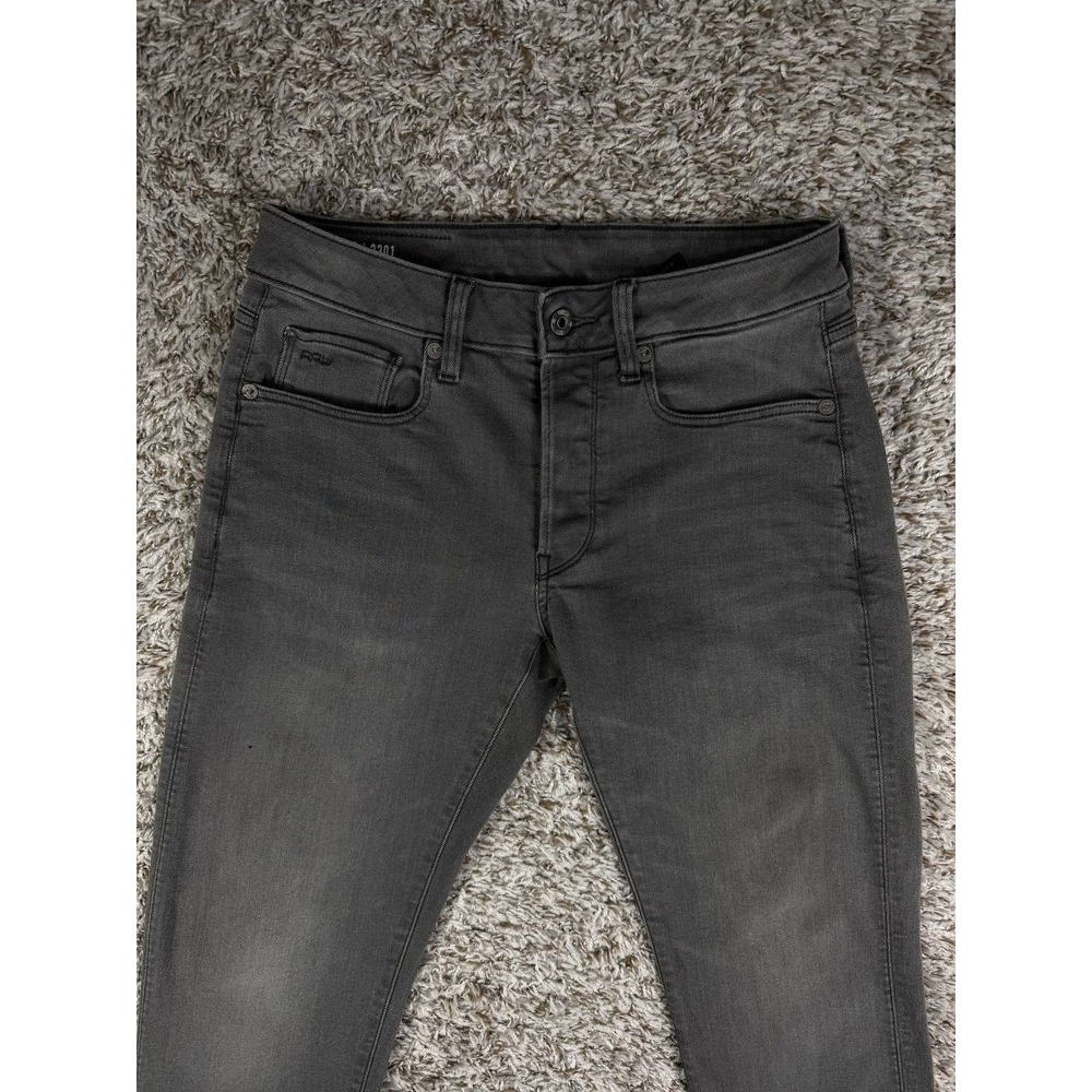 G-Star RAW 3301 Slim Gray Denim Straight Jeans Men's Size 29x32 - Picture 2 of 11